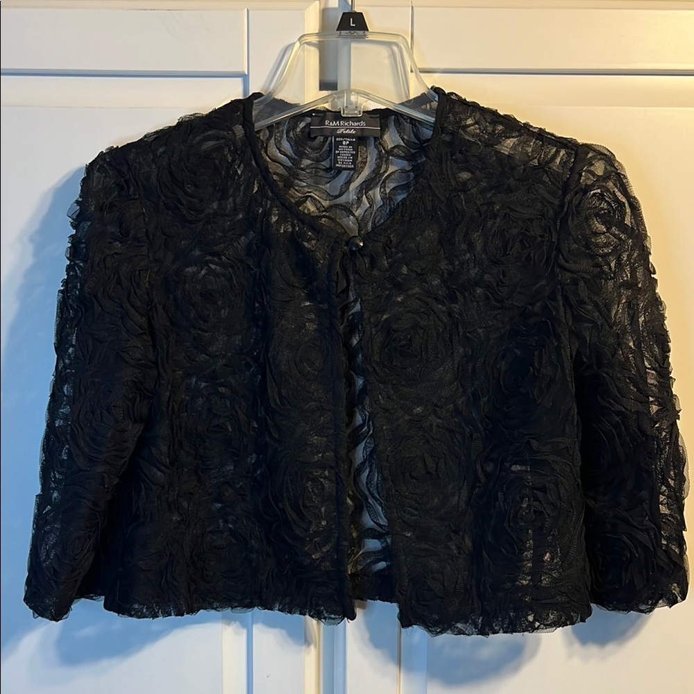 Vintage R&M Richards Petite Bolero with Elegant Rose Lace Design